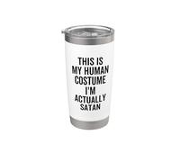Costume divertente per Halloween con scritta "This Is My Human Costume" I'm Satan Bicchiere termico in acciaio inox doppia parete