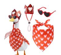 Costume d'oca di San Valentino,Set di accessori per occhiali a forma di cuore, costume da festa per Oca da giardino, regalo di San Valentino, decorazione da giardino all'aperto per feste