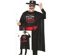 COSTUME DON DIEGO DE LA FIESTA CARNEVALE ADULTO VESTITO GUIRCA ZORRO BEER UOMO