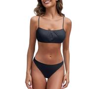 Costume Donna Due Pezzi Imbottito Bikini Perizoma Bikini da Donna con Cinturino Traspirante Abbronzatura vestibilità Traslucido Non Tenero per No Segno Abbronzatura Costume