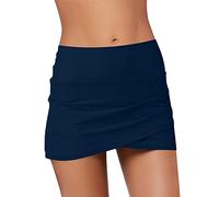 Costume Donna Senza Segni Abbronzatura Mare Donna Costume da Bagno Bikini Swim Bottom High Beach Swim Shirring Bikini Beach Slip Costumi da Due Pezzi (Navy XXL)