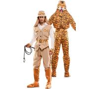 Costume Doppio da Esploratore e Tigre per Adulto XL