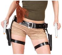 Costume Doppio Pistola & Coscia Fondina Set Tomb Donna Pistola Set Lara Nuovo Fg