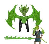 Costume Dragon - Dragon Wings | Dragons Wing Tail Set | Costume da copertura del viso per code ad ala in schiuma RP, facile da indossare, accessori per cosplay per bambini per eventi di Halloween,