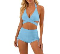Costume Due Pezzi Curvy Bikini Contenitivo Donna Bikini da Donna con Laterali con Lacci, Costume da Bagno A Due Pezzi, Costumi Bagno A Vita Alta, Body Elegante