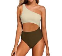 Costume Due Pezzi Donna Bikini Donna Mare Curvy Costume da Bagno da con Una Spalla E Un Ritaglio Costumi Interi Due Pezzi Vita Alta