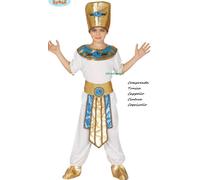 Costume egiziano bambino vestito tunica storico faraone Re D' Egitto carnevale