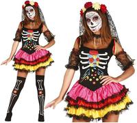 Costume Elegante Da Donna Per Halloween Giorno Dei Morti Abito Corto DOTD