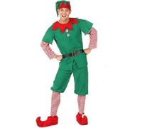 Costume Elfo Donna Uomo per Unisex, Abito con cintura, calze e cappello, Elfi di Natale, Elfi per Natale, cerimonie, feste, Carnevale