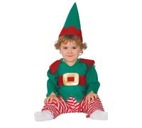 Costume elfo neonato aiutante babbo natale bambino vestito rosso verde