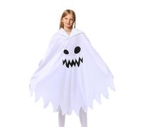 Costume fantasma di Halloween - Glow comodo in poncho con cappuccio scuro | Spooky Ghastly Halloween Fancy Dress Cloak | FAST FACE COSTUME MANGLI SCARICO PER CEMBRAZIONE DEL TEMAGGIO DI