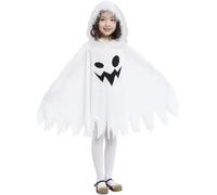 Costume Fantasma Per Ragazzi O Ragazze Bambino E Bambina In Tessuto Leggero Con Stile Classico, Perfetto Per Halloween, Carnevale, Feste A Tema E Compleanni