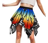 Costume Farfalla Ali Farfalla Donna Costume Da Fata Donna Xxl Chiffon Stampata Abiti Carnevale Di Coppia Lucido Vestito Carnevale Ali Adulti Gonna Fata Strati Dei Boschi Da Asimmetrico Vestito