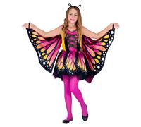 COSTUME FARFALLA rosa VESTITO CON TUTU ALI E ANTENNE TAGLIA 11/13ANNI