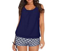 Costume Fascia Donna Bikini Donna Brasiliana Women's Spring Summer Solid Color Camisole Split Sleeveless Bikini Set with Breast Topper Costumi Mare Costumi da Mare Due Pezzi (Dark Blue M)