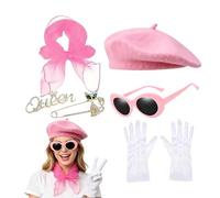 Costume francese da mimo, 14 x 14 cm, set di 6 accessori per carnevale, feste, cosplay, feste scolastiche, vacanze, falò, accessori regalo per adulti, donne, uomini, adolescenti e collezionismo