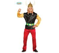 FIESTAS GUIRCA | Costume Guerriero Gallo Adulto (52-54/L) - Giacca, Cintura e Pantaloni - Costumi d'Epoca e Avventura per Halloween, Carnevale e Feste a Tema - Ideale per Uomo - Nero e Rosso