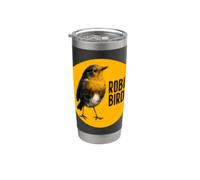 Costume giallo pettirosso timbro uccello Bicchiere termico in acciaio inox doppia parete