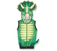 Costume-gilet Triceratopo, il cappuccio del costume presenta la testa verde di un dinosauro, per un grande divertimento in casa o all'asilo, perfetto per i piccoli amanti dei dinosauri di circa 3 anni, multicolore