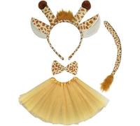 Costume Giraffa Bambina o Bambino con Diadema, Gonna, Coda e Papillon Costumi da Animale con Accessori per Bambini e Bambine Ideale per Carnevale e Feste in Maschera