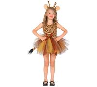 Costume Giraffa Bambina per Feste a Tema, Carnevale, Taglia 5-7 anni, 128cm
