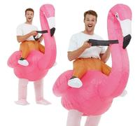 Costume Gonfiabile Da Flamingo In Festa Hawaiana Per La Spiaggia