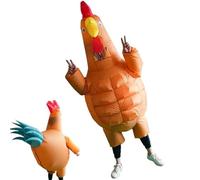 Costume gonfiabile in poliestere pollo impermeabile in poliestere costumi pieni di costumi divertenti con ventole d'aria, abito di una dimensione per uomini donne per adulti natalizi di natale, gioca