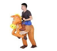 Costume gonfiabile per festa di Natale, cowboy cavaliere a cavallo
