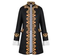 Costume gotico da uomo nuovo 2025, cappotto steampunk, giacca medievale, con chiusura lampo, stile retrò, stile vittoriano, vestito da teatro, pirati, vampiro, cosplay, Halloween