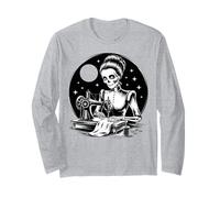Costume Gotico di Halloween della Macchina da Cucire Scheletro Maglia a Manica