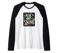 Costume Grafico Rise And Shine per Un Inizio Luminoso Maglia con Maniche Raglan