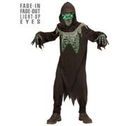 Costume Grim Reaper Tunica Maschera Cappuccio e Occhi a effetto dissolvenza
