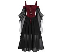 Costume Halloween Adulto Donna Costume Da Regina Medievale Vittoriano Abito Da Sera Gotico Abito Da Donna Halloween Rinascimentale Medievale Vestiti Maniche Lunghe Cerimonia Vestito Carnevale Cosplay