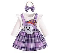 Costume Halloween Bambina da Ragazza per Tutu Strega Zucca di Vestito Cappello Costumi Completo Compleanni e Party
