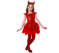 costume halloween bambina diavolo diavoletta rosso