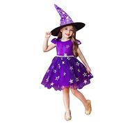Costume Halloween Bambina Vestiti per Carnevale Party Cosplay Vestito Gotico da Strega Costumi Mantello di Zucca con Cappello Vampiro Feste