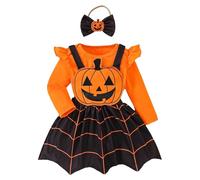 Costume Halloween Bambina Vestito Bambino Casual da Ciottolina Abito Strega per Feste Stampa a Zucca Vampira la Festa Cosplay di e Carnevale