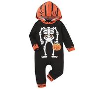 Costume Halloween Bambino 18 Mesi Maniche Lunghe Tuta Vampiro Bambino Carnevale Invernale Costumi Halloween Strega Bimba Tutina Arancione Neonato Completini Scheletro Abbigliamento Neonata Halloween