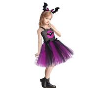 Costume Halloween Bambino Gonna Tutu Bambina Per Travestimento Strega, Set Con Cappello a Punta Viola E Bacchetta Magica Ampio Giochi Di Ruolo Vestiti Completo Riprese Fotografiche