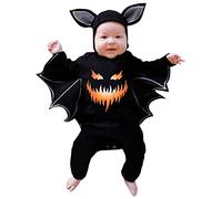 Costume Halloween Bambino Pipistrello Pagliaccetto Da Carnevale Ragazza Unisex Con Cappello Vestito Di Halloween Baby Manica Del Pipistrello Tutine Bimbo Bimba Vintage Costume Bambino Scheletro Body