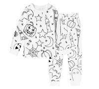 Costume Halloween Bambino Vampiro - di Halloween per bambini ragazzi e ragazze a maniche lunghe con scarabocchio costume fai da te per la primavera e l'estate comodo stagionale
