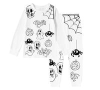 Costume Halloween Bambino Zombie - di Halloween per bambini ragazzi e ragazze a maniche lunghe con scarabocchio costume fai da te per la primavera e l'estate comodo stagionale