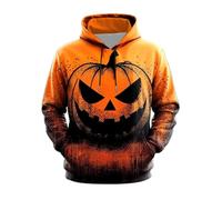 Costume Halloween da uomo stampato a zucca - Felpa con cappuccio a maniche lunghe vestibilità ampia Casual Horror Pullover vintage chic medievale con cappuccio per adulti Carnevale Autunno Inverno