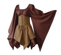 Costume Halloween Donna Abito Da Donna Halloween Rinascimentale Medievale Costume Da Regina Medievale Vittoriano Abito Da Sera Gotico Vestiti Maniche a Tromba Retrò Vestito Carnevale Cosplay