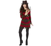 Costume Halloween Miss Freddy Krueger Sexy - Rosso, L