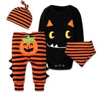 Costume Halloween Neonato,Vestito Zucca Neonato,Tutina Halloween Neonato,Pagliaccetto Neonato Halloween,My First Halloween Neonato,Abito Zucca Neonato,Completino Halloween Neonato(Nero,12-18mesi)
