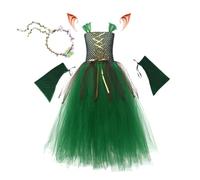Costume Halloween per Bambine Gonna A Tutù Cosplay Da Fata Verde