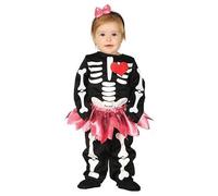 COSTUME HALLOWEEN SCHELETRO BAMBINA VESTITO GUIRCA SKELETON SHINY CARNEVALE