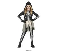 COSTUME HALLOWEEN SCHELETRO BAMBINA VESTITO GUIRCA SKELETON WORN CARNEVALE
