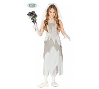 Costume Halloween Sposa Cadavere Horror Bambina Donna Emily 5-6 Anni